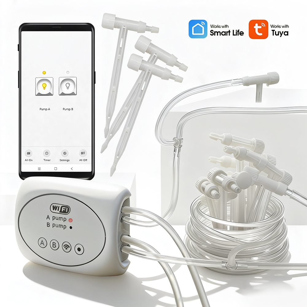 Timer Dual Outlet - Wifi Timer Dubbele Uitgangen Pomp Druppelirrigatiesysteem