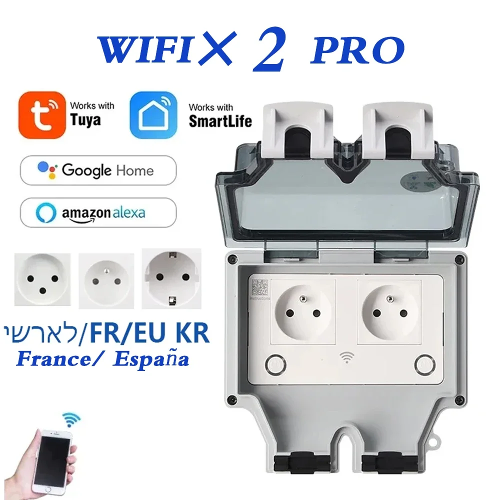 Timer Dual Outlet - Tuya Waterdichte Elektrische Stopcontact EU FR