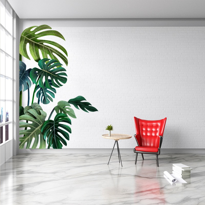 Grote Nordic Green Leaf muurst - Pvc Panel Background recensie en prijs